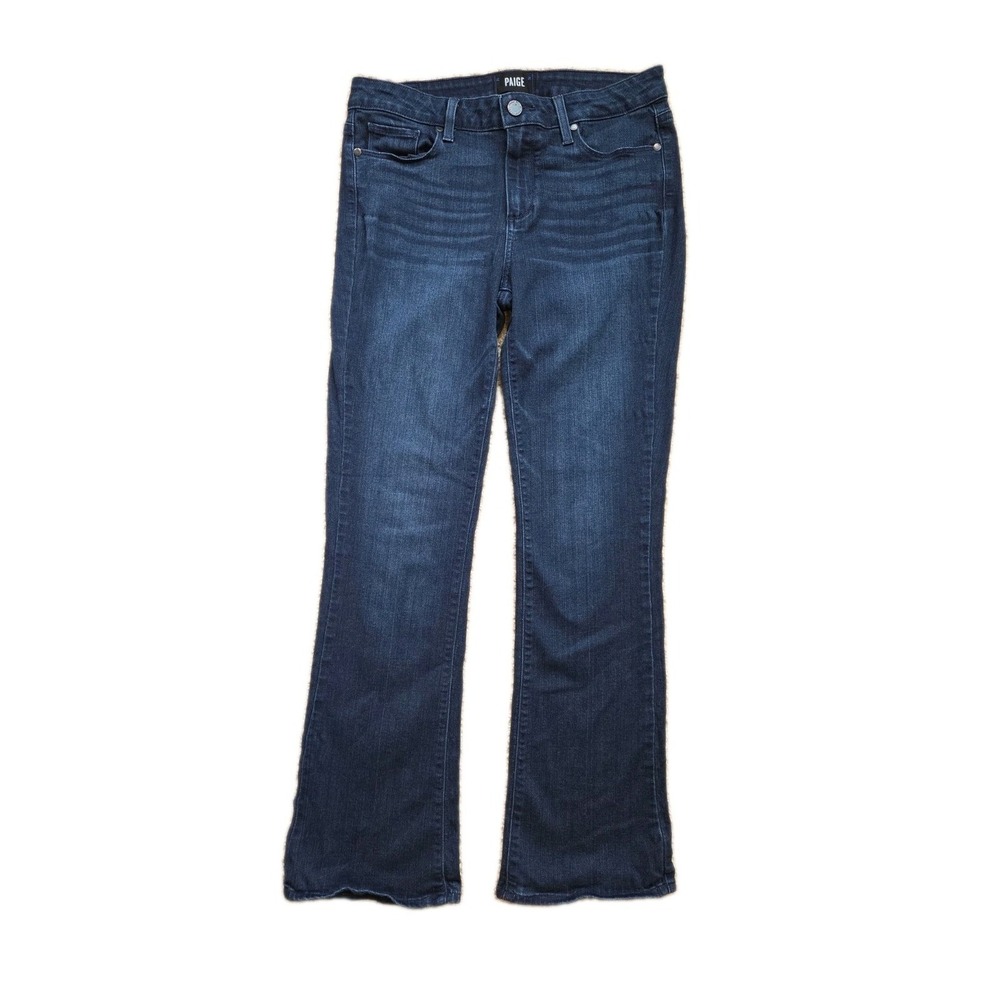 Women's Paige Jeans Manhattan Bootcut Blue Size 29 Dark Wash Denim Stretch Pants